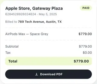 Apple Store Receipt (Boxed Layout) receipt template preview